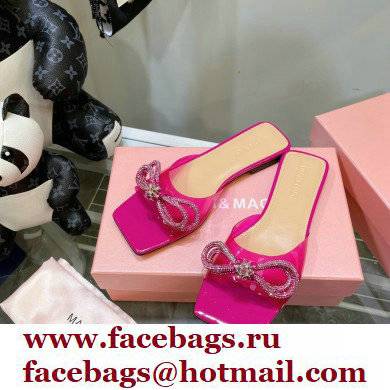 Mach & Mach Crystal Double Bow Slides PVC Fuchsia 2022